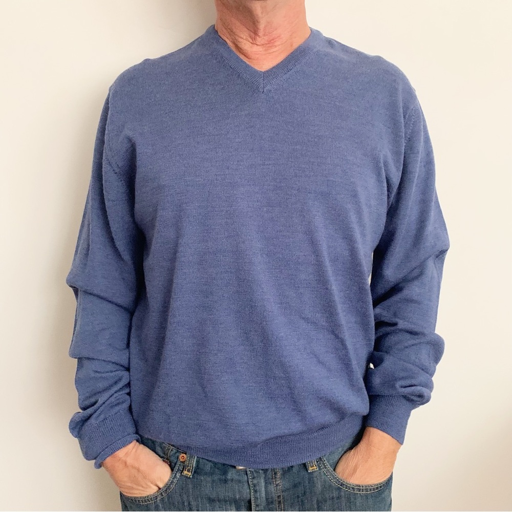 EUC Marco Fiori Merino Wool V-neck Mens Sweater Size L